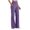 Purple, variant on ZyeKqe Pants for Women High Waisted Casual Summer Straight Leg Solid Color Lounge with Pockets