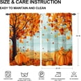 thumbnail image 3 of dinii Pumpkin Kitchen Curtains Cafe Curtains for Bathroom Dining Room Living Room Pocket Window Drapes 2 Panels Set 28"x36", 3 of 5