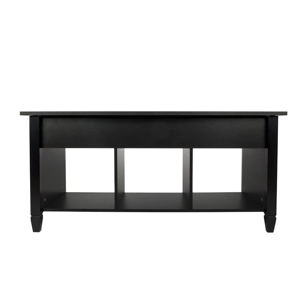 Kadyn Lift Top Coffee Table (with 3 Storage Rooms), Pop-up Coffee Table for Living Room, Wooden Lifting Top Central Coffee Table, Black Kadyn Lift Top Coffee Table (with 3 Storage Rooms), Pop-up Coffee Table for Living Room, Wooden Lifting Top Central Coffee Table, Black