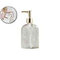 VQPeo Refillable Glass Hand Sanitizer & Lotion Bottle, Multi-Color Bathroom Dispenser(White)