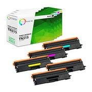 TCT Premium Compatible Toner Cartridge Replacement for Brother TN315 TN-315BK TN-315C TN-315M TN-315Y Works with Brother HL-4150CDN 4570CDWT, MFC-9460CDN Printers (Black Cyan Magenta Yellow) - 5 Pa