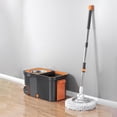 thumbnail image 2 of Anvazise Spin Mop Set with 6 Reusable Thickened Mop Heads Microfiber Mop Heads 360 Degree Rotation Stainless Steel Retractable Handle Floor Cleaning System (Grey and Orange), 2 of 13