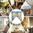 thumbnail image 5 of Swag Curtains Valances for Windows, Ocean Beach Sunset Short Kitchen Window Curtains Over Sink, Blue Coastal Seascape Cafe Curtains Panel Set Of 2,Rod Pocket, 45 Inches Length, 5 of 8