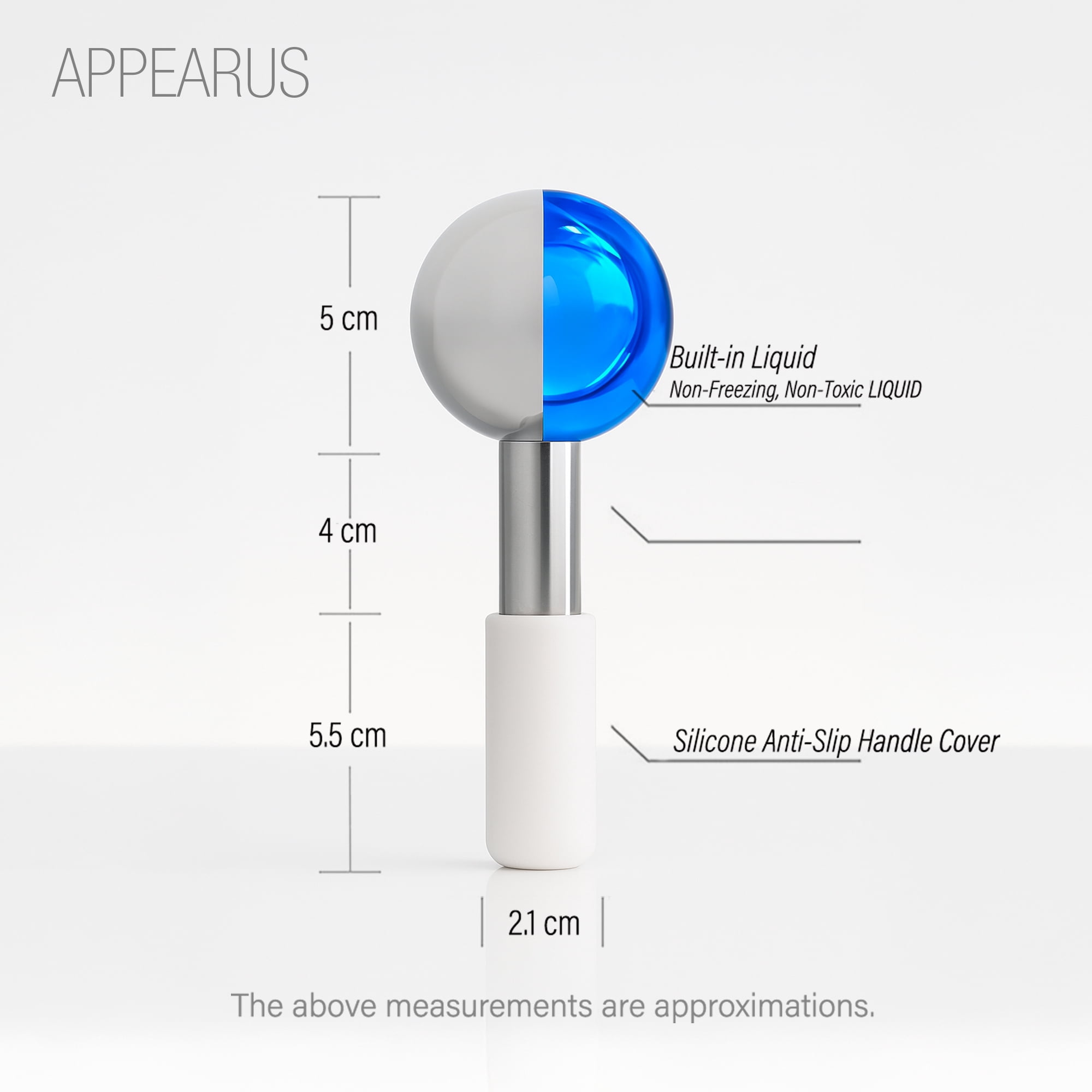 Appearus Stainless Steel Cooling Ice Globes Facial Massager Set, 2 Count (FR05x2)
