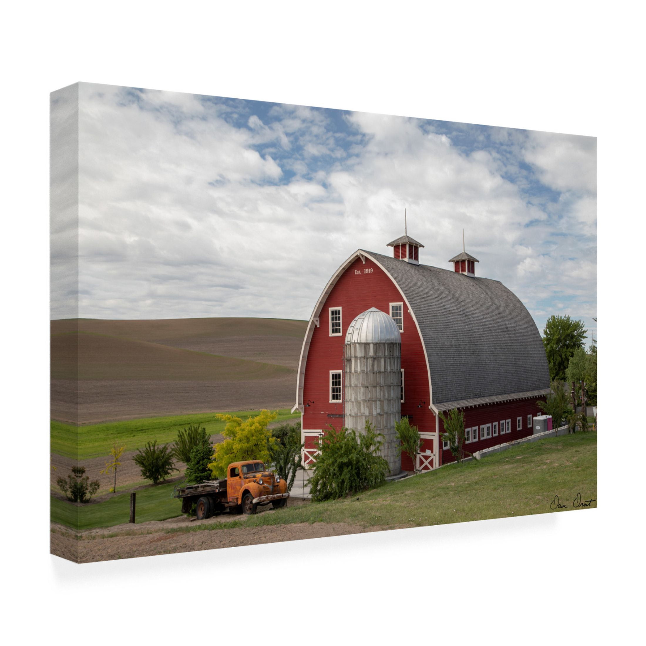 Trademark Fine Art David Drost  Truck and Palouse Barn Canvas Wall Art