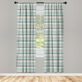 thumbnail image 3 of Ambesonne Aqua Window Curtains, Horizontal Stripes Lines, Each 28" W x 84" L, Seafoam Umber and White, 3 of 3