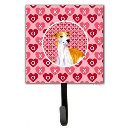 Caroline's Treasures Whippet Valentine's Love and Hearts Leash Holder and Wall Hook