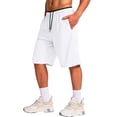 thumbnail image 4 of WULMLEO Men's Athletic Shorts with Pockets 11" Long Basketball Bottoms Lightweight Quick Dry Gym Workout Shorts for Training White XL, 4 of 7