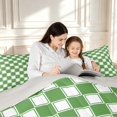 thumbnail image 4 of Manfei Vintage Grid Twin Comforter Sets,Modern Check Bedding Set,Dark Green,Light Gray Reversible,2-Piece,1 Comforter and 1 Pillowcase,2-Piece,1 Comforter and 1 Pillowcase, 4 of 7