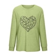 thumbnail image 4 of Royisotas Fall Women Plus Size Tops Heart Print Long Sleeve Casual Green Shirts Tunic Loose Fit Crew Neck Womens Tshirts, 4 of 5