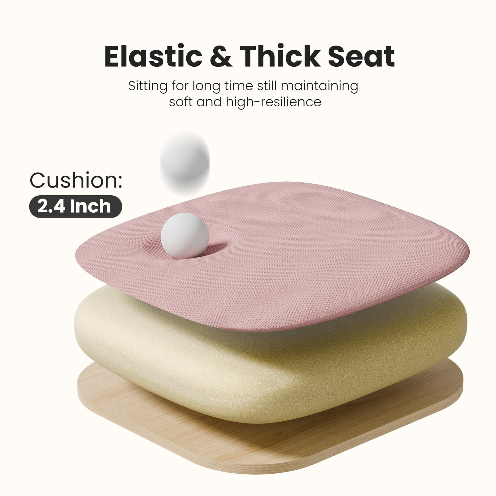 Kelno Mid-Back Mesh Office Chair 250lb Capacity Ergonomic Desk Chair with Lumbar Support Adjustable Height Rocking Task Chair, Pink