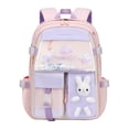 thumbnail image 4 of Mochila para niños con múltiples bolsillos, bolsos de mochila, correa de hombro ajustable duradera Rosa, 4 of 8
