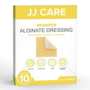 JJ CARE Honey Calcium Alginate Dressing [Pack of 10], 2x2 Manuka Honey Wound Care Pads, Medical Grade Honey Patches, Latex-Free Wound Dressing, Sterile and Individually Packed