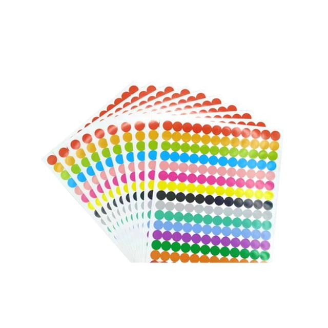 Tholdsy Marcador de puntos, adhesivo de punto autoadhesivo de portátil, círculos redondos, pegatinas de sellado brillantes impermeables, cartulina 0.6 cm