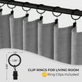 thumbnail image 4 of 100% Blackout Faux Linen Curtains for Livingroom Bedroom W50 X L96,2 Panels Set Thermal Insulated Curtains With Free 20 Ring Clips - DarkGrey, 4 of 9