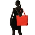 DALIX 20" Solid Color Cotton Canvas Shopping Tote Bag in Red