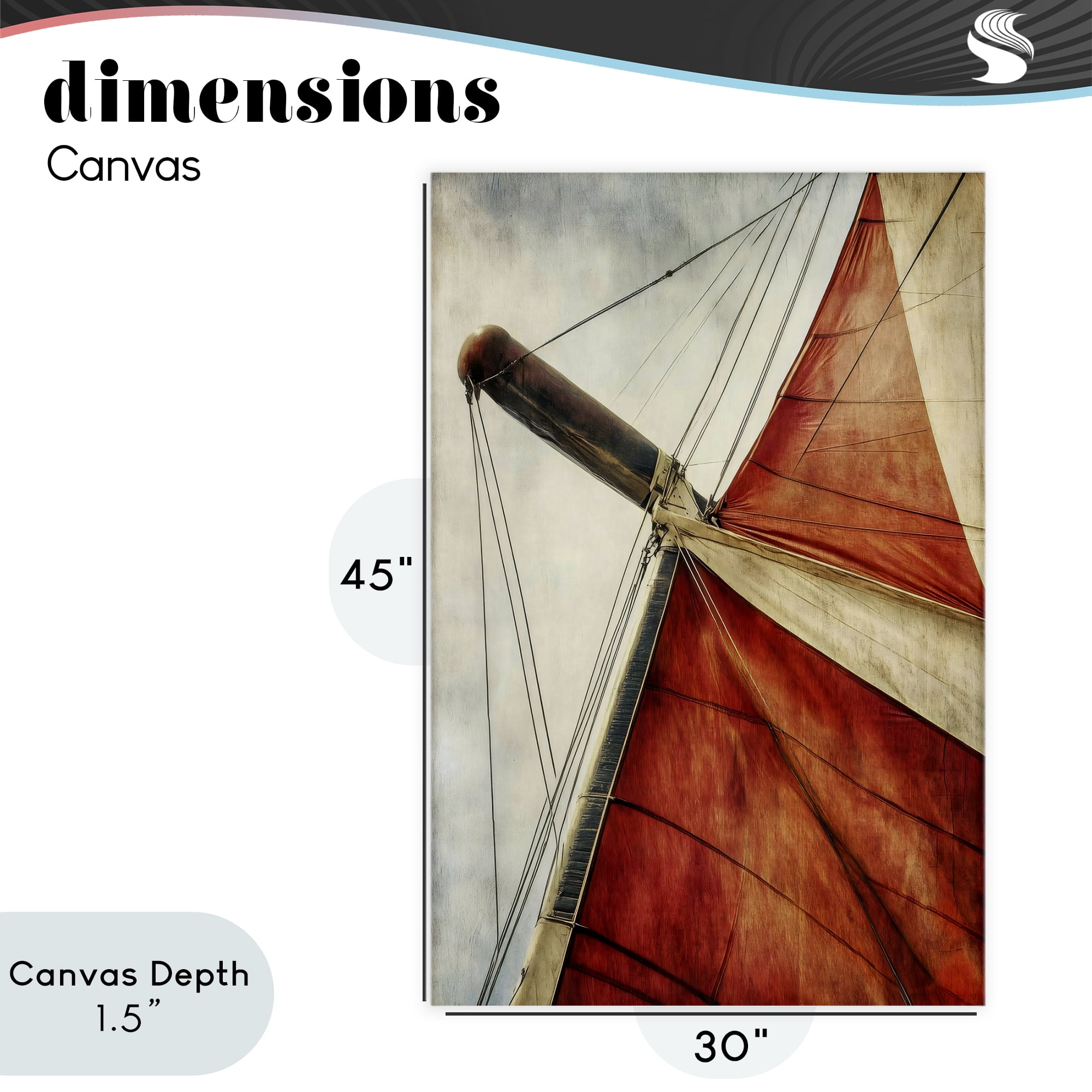 Stupell Industries Red Sail at Sea Canvas Wall Art, design by Creative Studio
