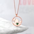 thumbnail image 4 of Gem Stone King Keren Hanan Mother`s Affection 0.55 Ct Green Nano Emerald E-F Lab Grown Diamond 18K Rose Gold Plated Silver Pendant Necklace for Women with 18 inch Silver Chain, 4 of 4