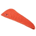 thumbnail image 4 of Toalla de pelo para mujer, sombrero absorbente para secado de cabello con botón para ducha, Sauna, Spa, naranja, 4 of 8