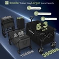 thumbnail image 2 of Carrito de playa plegable Wagon HIKEMOON, 150 L, 360 kg, negro, 2 of 9