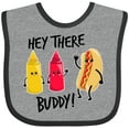 thumbnail image 3 of Inktastic Hey There Buddy with Ketchup Mustard and Hot Dog Boys or Girls Baby Bib, 3 of 4