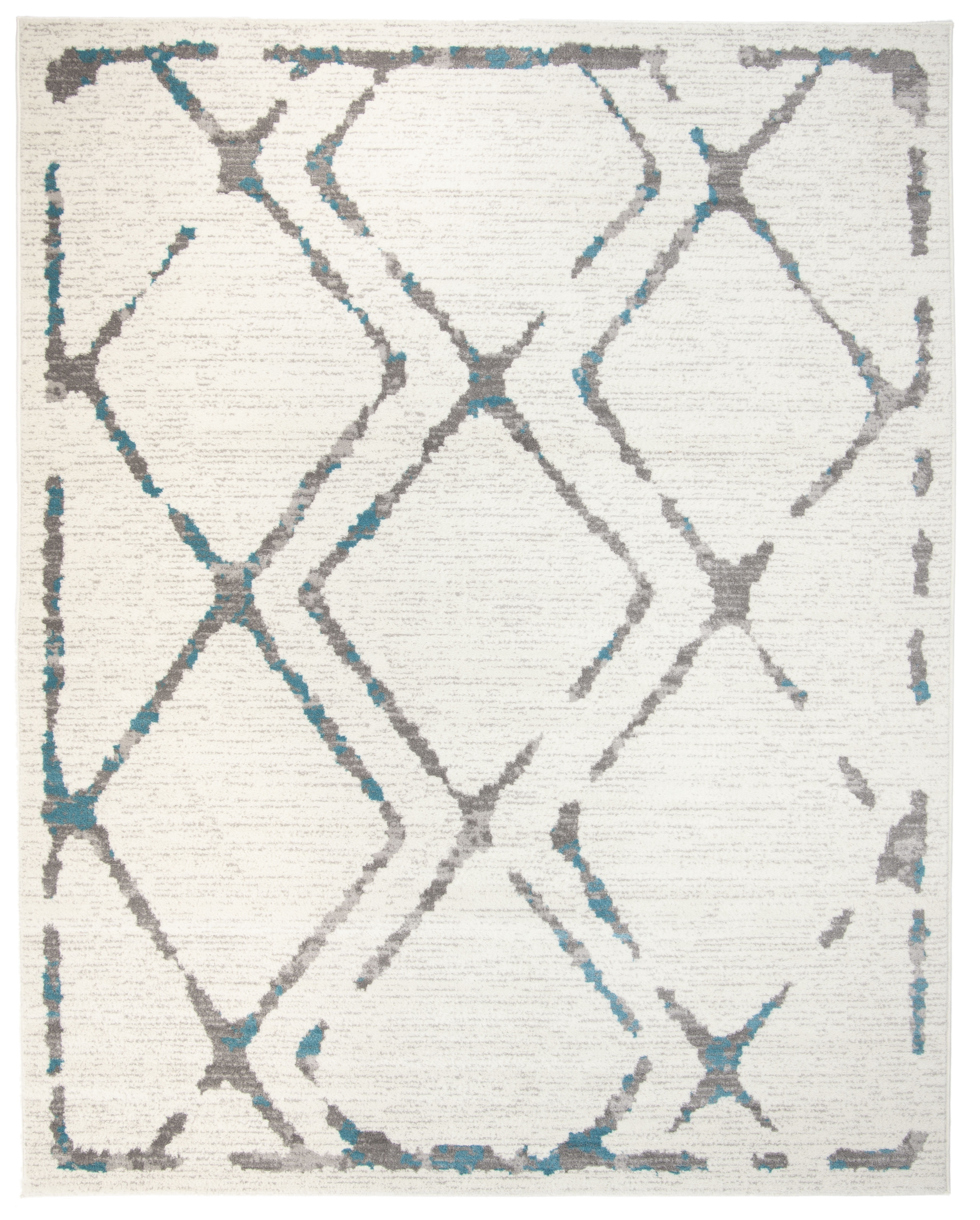 SAFAVIEH Skyler Leontyne Geometric Area Rug, Ivory/Blue, 9' x 12'