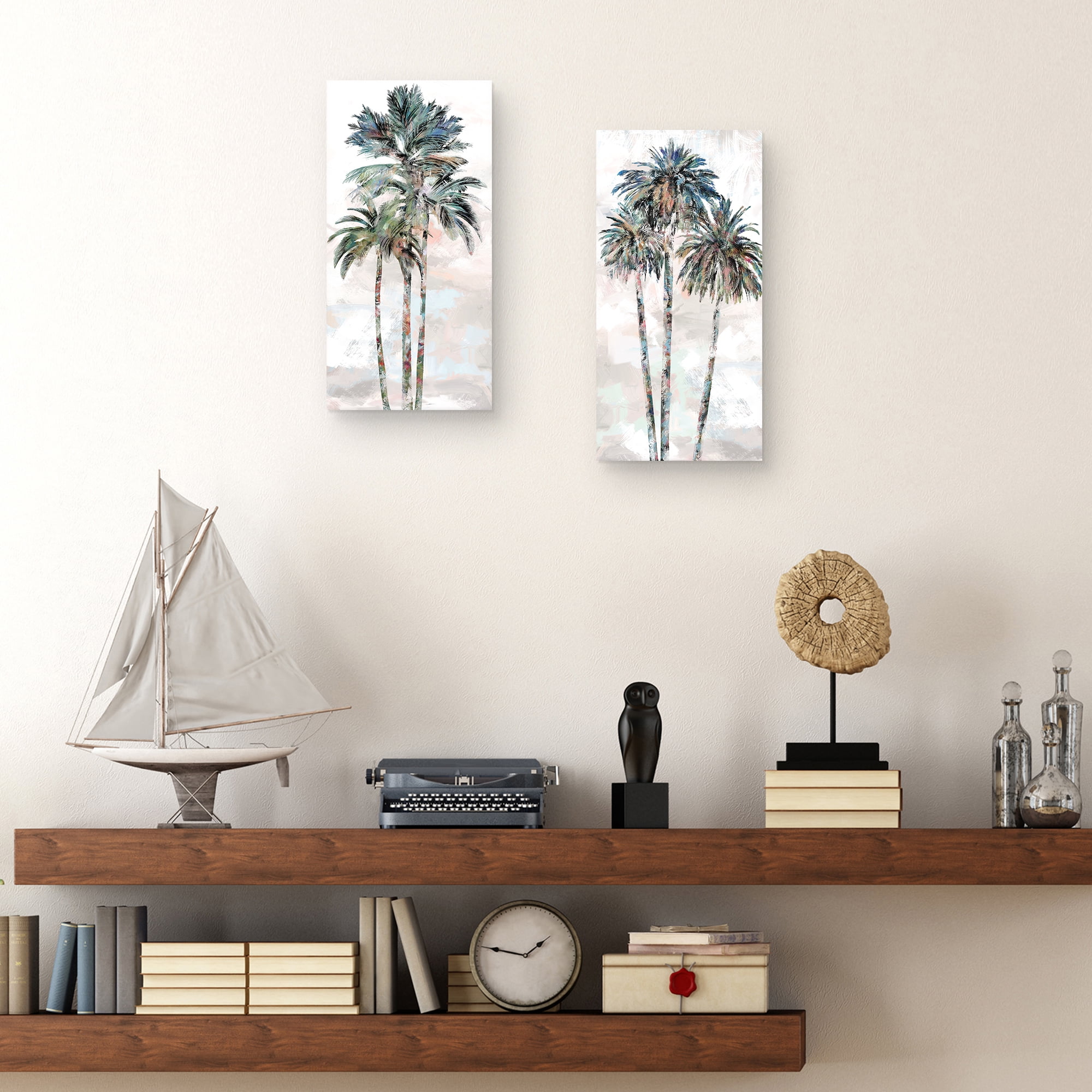 Rainbow Palms I & II by Studio Arts Set of 2 Canvas Prints