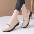 thumbnail image 1 of Zapatos planos con decoración de metal para mujer, zapatos antideslizantes ligeros de suela blanda, zapatos bajos para caminar, 1 of 4