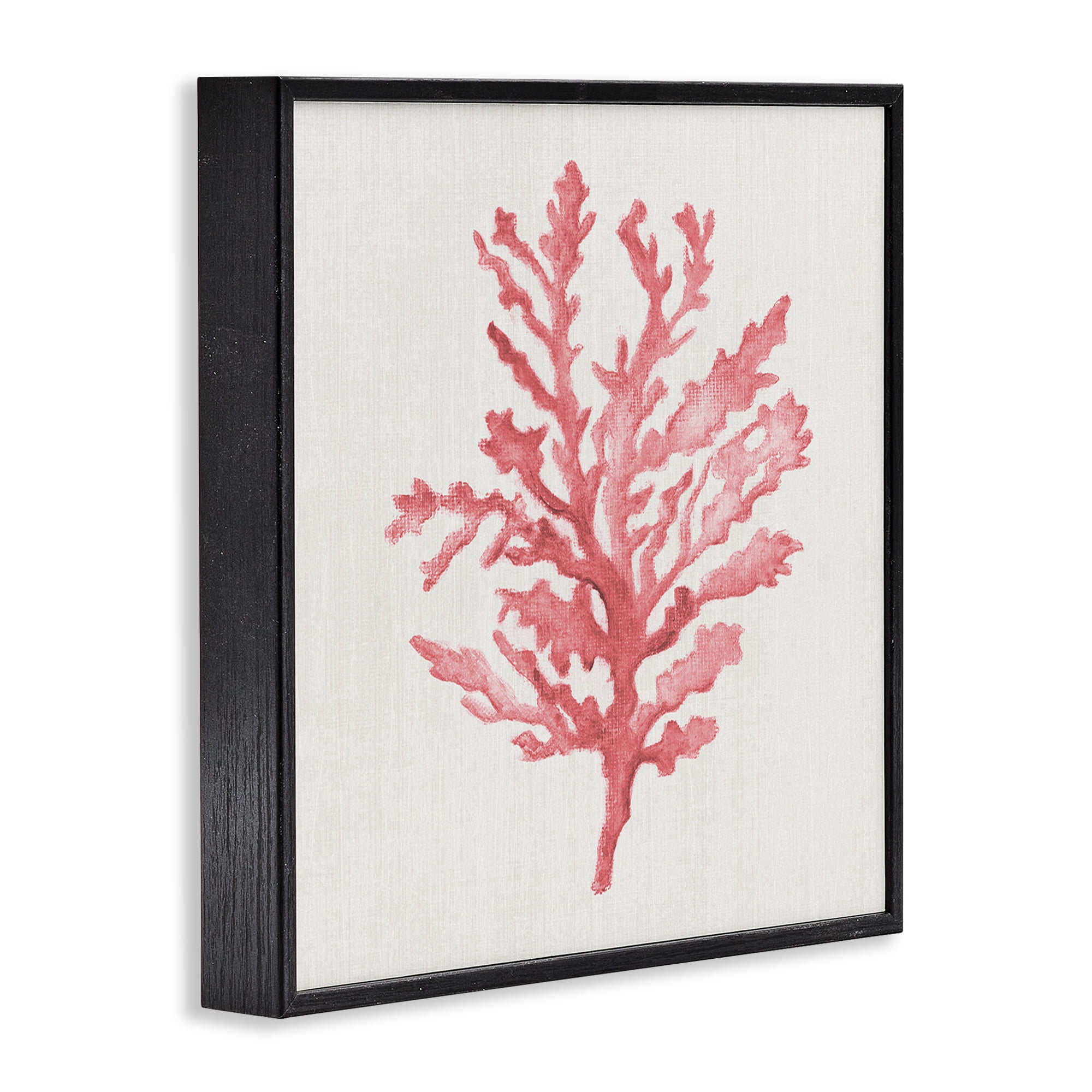 Stupell Industries Rosy Pink Coral Branch Black Framed Giclee Art, design by Janet Tava