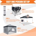 thumbnail image 2 of SANOPY 10' x 10' Pop Up Canopy Tent, 1-Push Center Lock, Air Vent, 6 Removable Sidewalls, Easy Up Instant Shelter for Outdoor Events, Parties, Weddings，Gray, 2 of 8