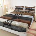 thumbnail image 3 of Feelyou Western Lake House Full Size Sheets, Vintage Countryside Bed Sheets, 4pcs, 3 of 7
