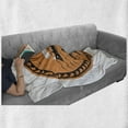 thumbnail image 6 of Odyssey Soft Flannel Fleece Throw Blanket, Layout of a Greek Ship on Waves with Dolphins in Round Frame, Cozy Plush for Indoor and Outdoor Use, 60" x 80", Orange Charcoal Grey, by Ambesonne, 6 of 6