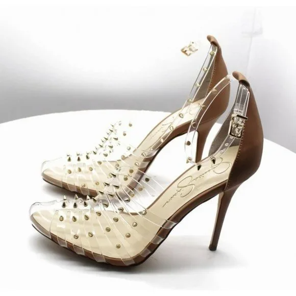 Jessica Simpson Women's Westah Studded High Heels Women's Shoes, clear,  Size 8.0 - Walmart.com