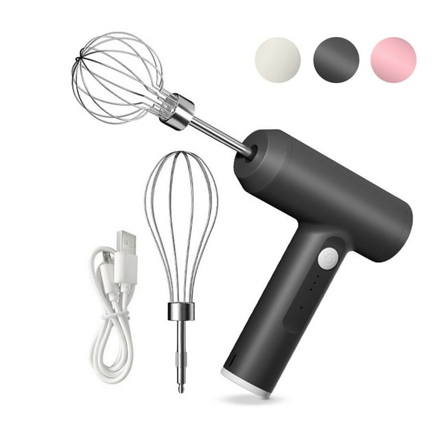 Egg Beater 20W Electric Handheld Egg Whisk Kitchen Rechargeable Cream Blender Mixer, Gray