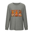 thumbnail image 5 of Odeerbi Thanksgiving Shirts For Women Fashion Casual Long Sleeve Pumpkin Print Sweatshirt Tops Blouse Gray, 5 of 6