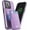 Purple, variant on TORU MX PRO for iPhone 15 Pro Slim Hard Wallet Case | Dual Layer Protective Shockproof Cover with Built-in Magnets for MagSafe Compatible | Detachable Sliding Card Holder for 3 Cards - Black