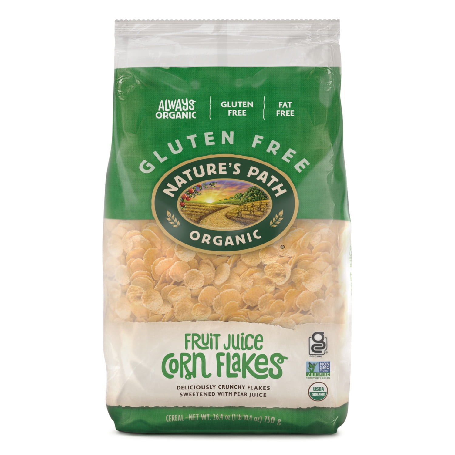Nature's Path Organic Fruit Juice Sweetened Corn Flakes Breakfast Cereal, 26.4oz Bag (pack of 6)