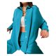 thumbnail image 3 of Txlixc Traje de 2 piezas para mujeres, cuello de solapa de manga larga, camisa de una sola fila Txlixc  moda, 3 of 5