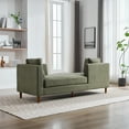 thumbnail image 5 of 77.95'' Chenille Chaise Lounge Indoor, Modern Double-Sided Upholstered Chaise Lounge Indoor with 4 Throw Pillows, Daybed with Rubberwood Legs For Living Room, Bedroom, Apartment, Green, 5 of 9