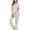 Beige, variant on FNFYFH Womens 2 Piece Outfits Ribbed Knit Lounge Sets Cozy Half Zip Sweatsuit Sets Wide Leg Jogger Tracksuits