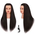 thumbnail image 1 of Headlima Cosmetología Maniquí Cabeza Maniquí Entrenamiento Cabeza 26-28'' Fibra Sintética Peinado Práctica Muñeca Cabeza Peluquería Con Soporte Abrazadera (Negro B), 1 of 1