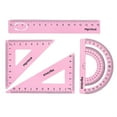 thumbnail image 2 of Math Ruler, Metal Protractor, Triangle Ruler, Protractor for Architects, Carpentry Engineers Light Pink, 2 of 7