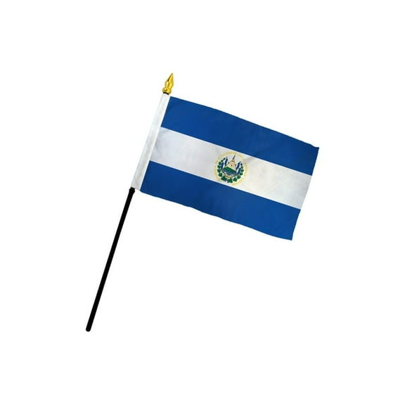 El Salvador 4x6in Stick Flag