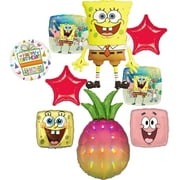 Spongebobs Birthday Party Supplies 8pc Pineapple Foil Balloon Bouquet Decorations