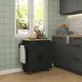 thumbnail image 4 of Topcobe Rolling Island with Wheels for Kitchen, Kitchen Island on Rollers with Power Outlets, Drawer, and Doors, Modern Furniture, Kitchen Island Carts for Indoor, Black, 4 of 11