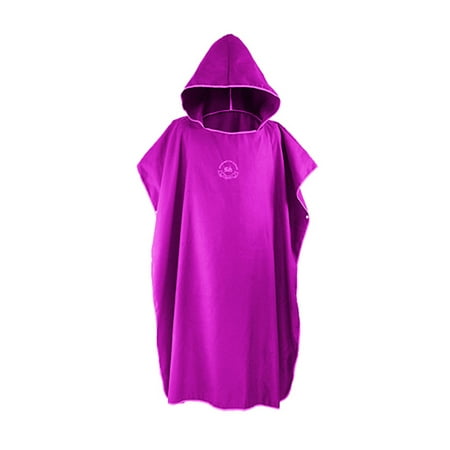 

One Size Beach Bath Microfiber Surf Poncho Robe With Hood Wetsuit Changing Towel Compact & Quick Dry Beach Sunscreen Cloak