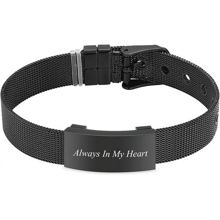 Adjustable Cremation Jewelry Urn Bracelet for Ashes Personalized Message Urn Bangle for Women Men Memorial Keepsake-Forever in My Heart
