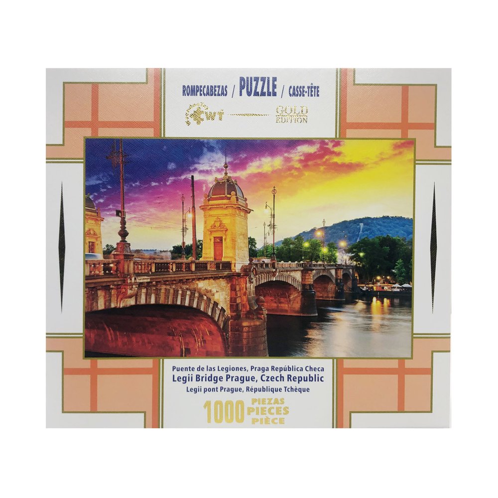 Jigsaw Puzzle Legion Bridge Prague, Czech Republic 1000 Pieces Gold