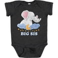 thumbnail image 3 of Inktastic Big Sis Cute Elephants with Moon and Stars Girls Baby Bodysuit, 3 of 5