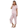 Casual Nights Lace Trim Women's Short Sleeve Capri Pajama Set